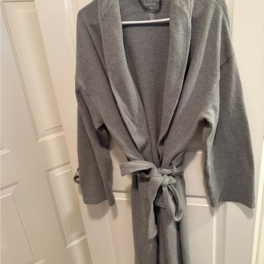 🩶✨Croft & Barrow Gray Waffle Knit Robe - Size L/XL - Cotton Blend